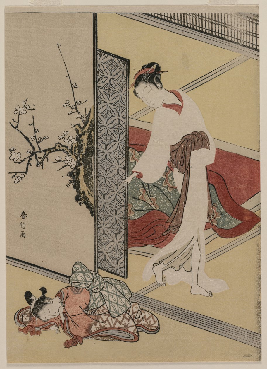 Cortesã e assistente de sono, final dos anos 1760. de Suzuki Harunobu