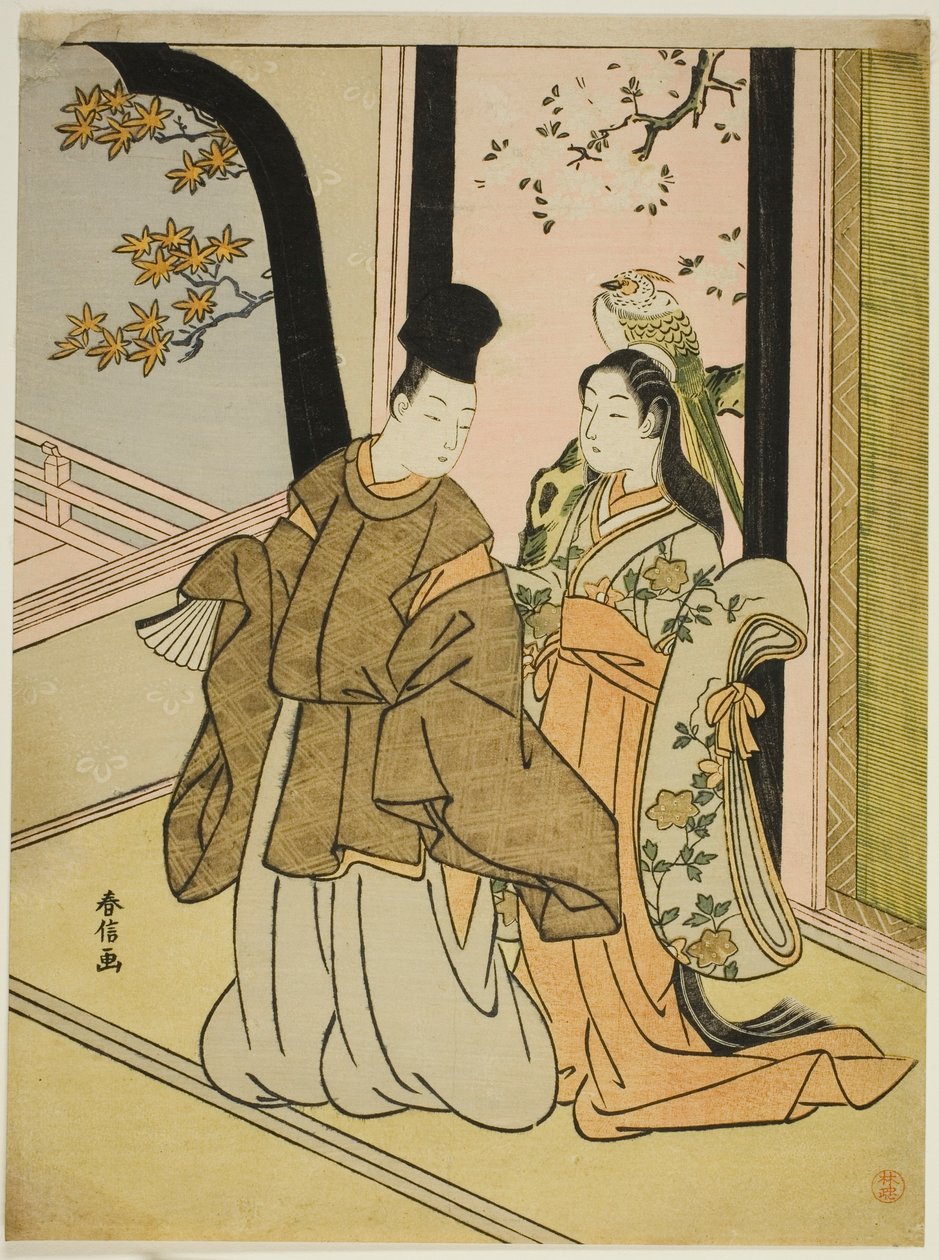Cortesão e Dama de Suzuki Harunobu