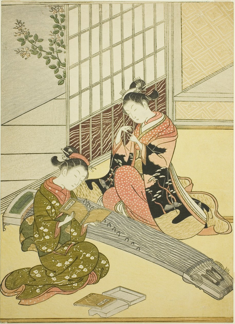 Gansos Descendentes das Pontes Koto (Kotoji no rakugan), da série "Eight Views of the Parlor (Zashiki hakkei)" de Suzuki Harunobu