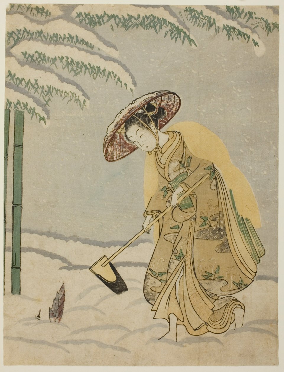 Coletando brotos de bambu de Suzuki Harunobu