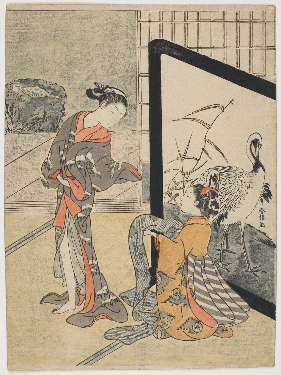A vestir-se de Suzuki Harunobu