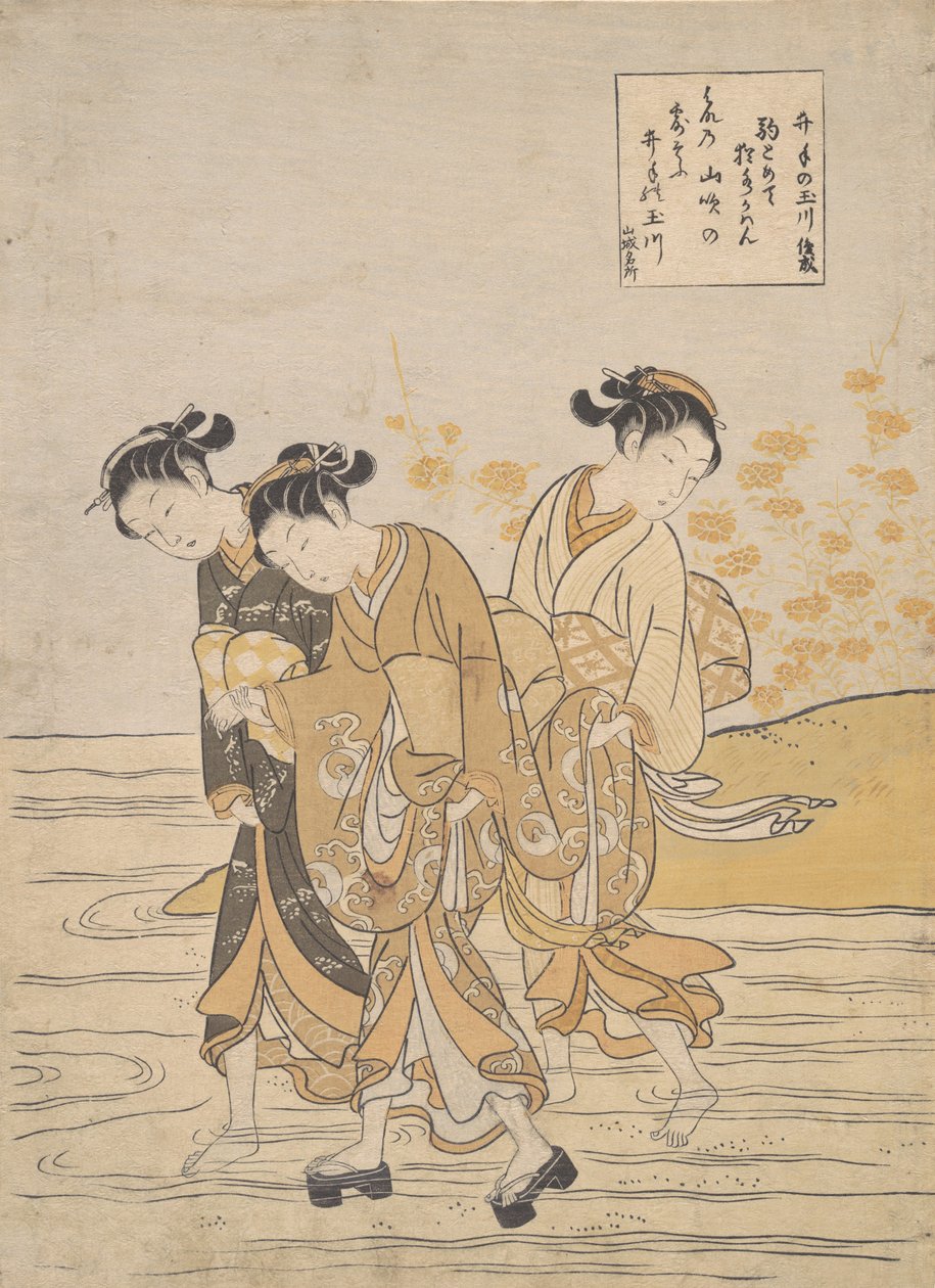 Jewel River em Ide Ide no Tamagawa, ca. 1768., c. 1768. de Suzuki Harunobu