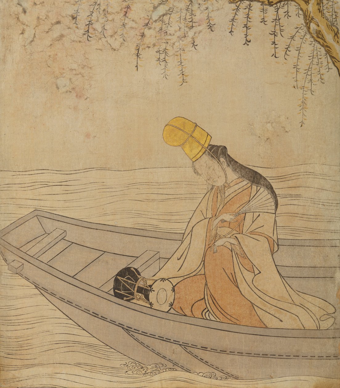 Uma mulher num barco de Suzuki Harunobu