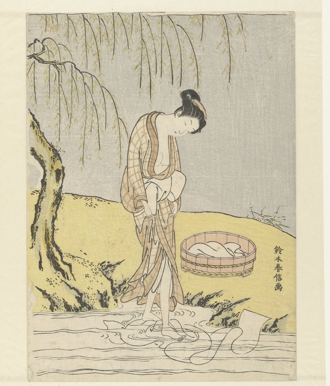 mulher de lavar roupa de Suzuki Harunobu