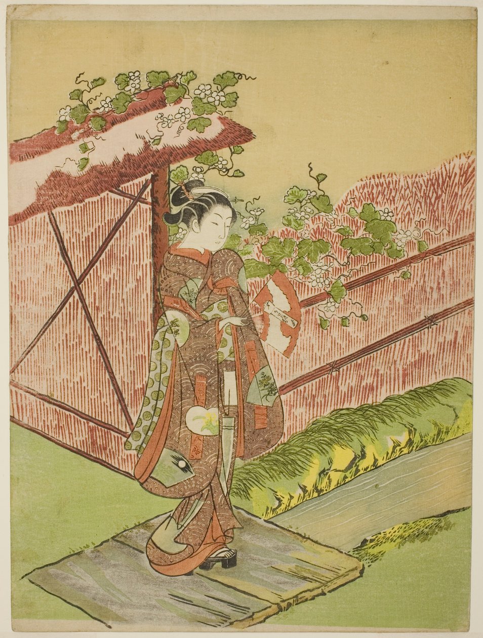 Meeting her Lover (paródia do capítulo Yugao de "Tale of Genji") de Suzuki Harunobu
