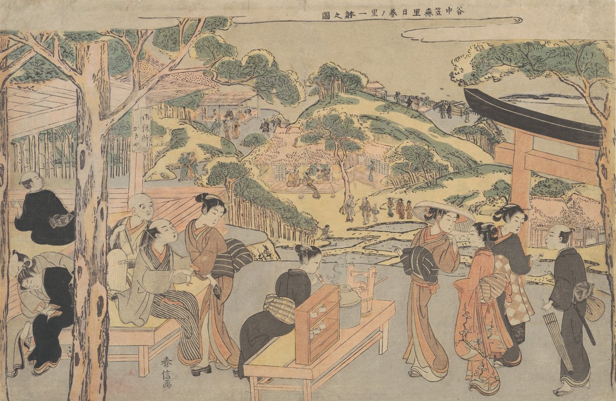 Contaminação da chave e aplicação da lei na linha Kasamori Sh com visão de membro Nippori ou meio? 1768. , mosquito. 1768 de Suzuki Harunobu