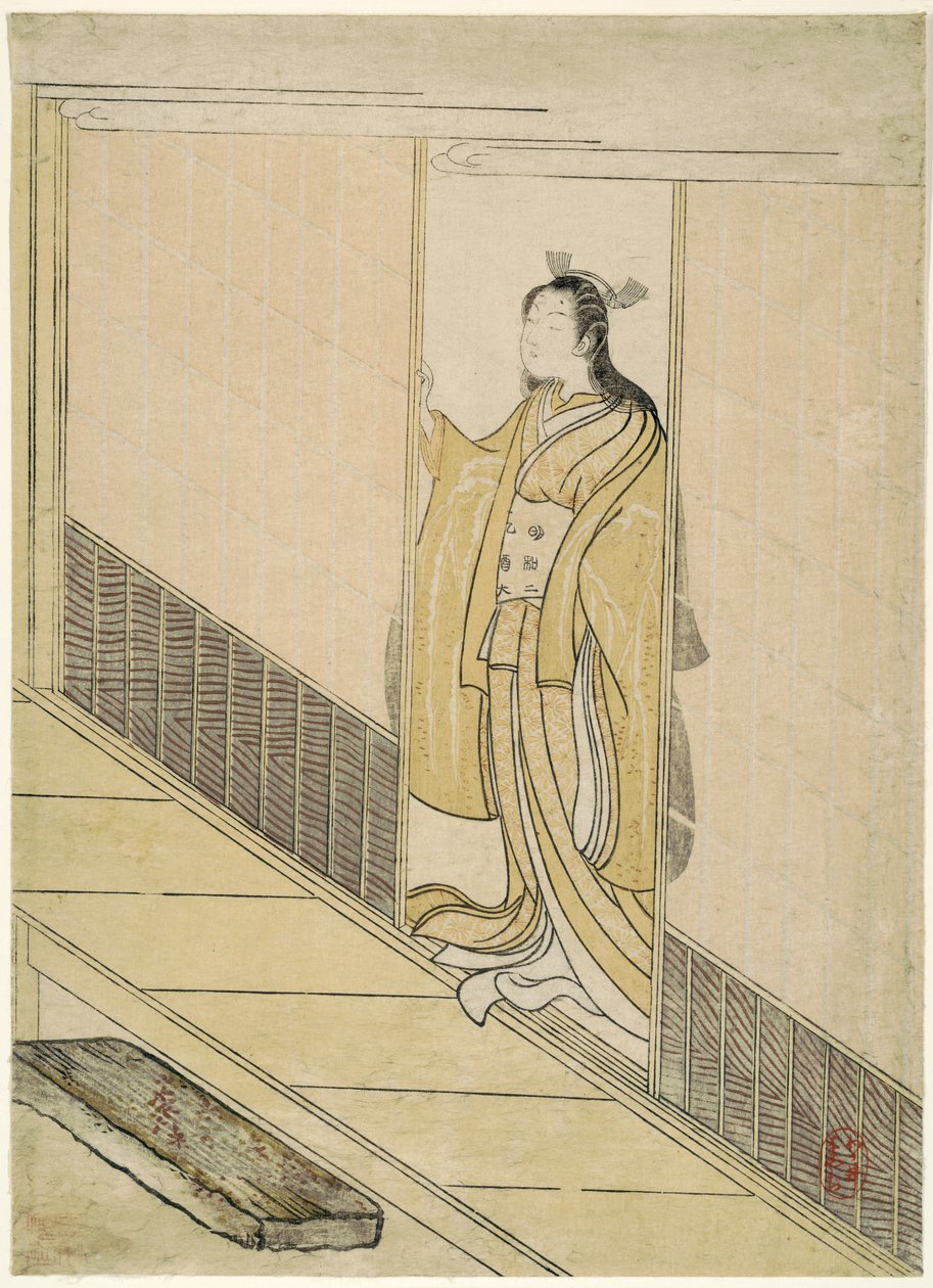 Paródia de Kawachi-goe de "Contos de Ise", 1765 de Suzuki Harunobu