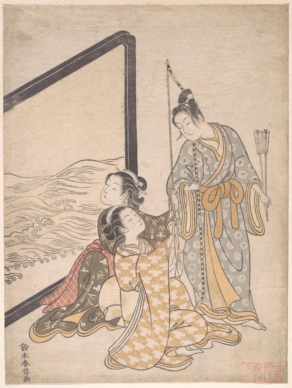 Paródia de Minamoto no Tametomo de Suzuki Harunobu