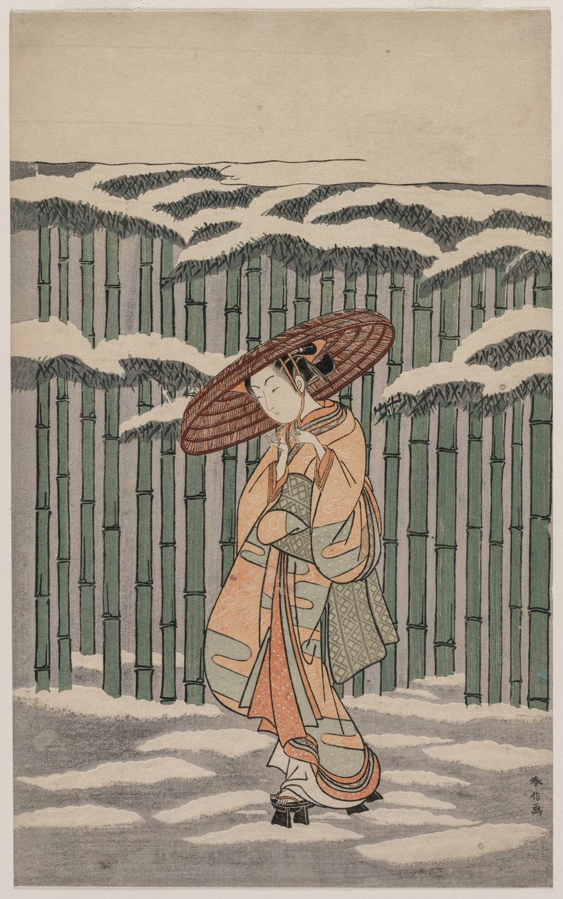 Passando o Bamboo Grove, 1868-1912. de Suzuki Harunobu