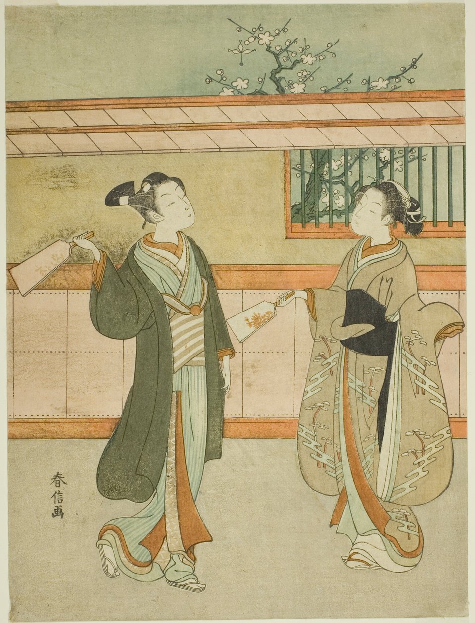 Jogando Battledore e Peteca de Suzuki Harunobu