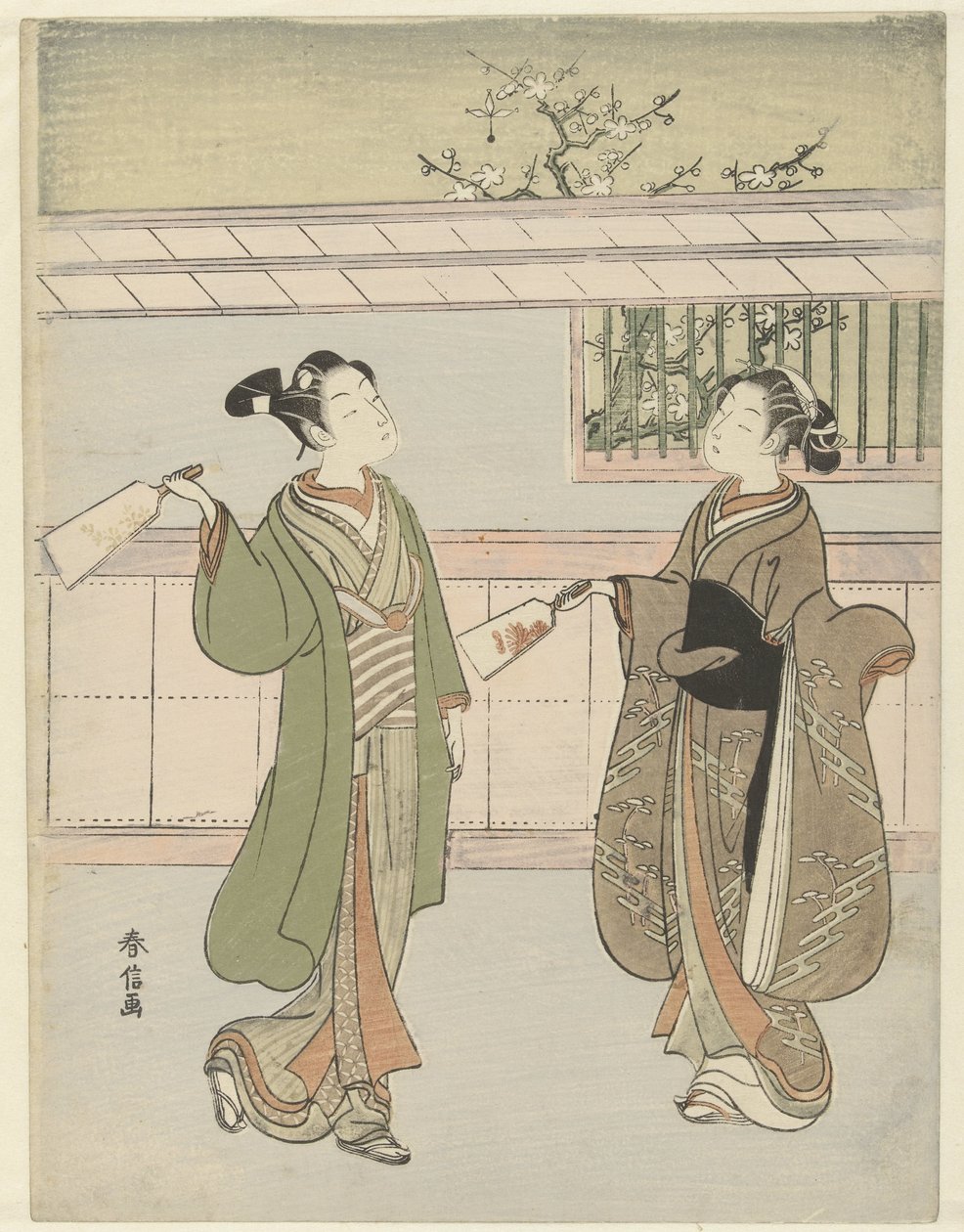 jogando peteca de Suzuki Harunobu