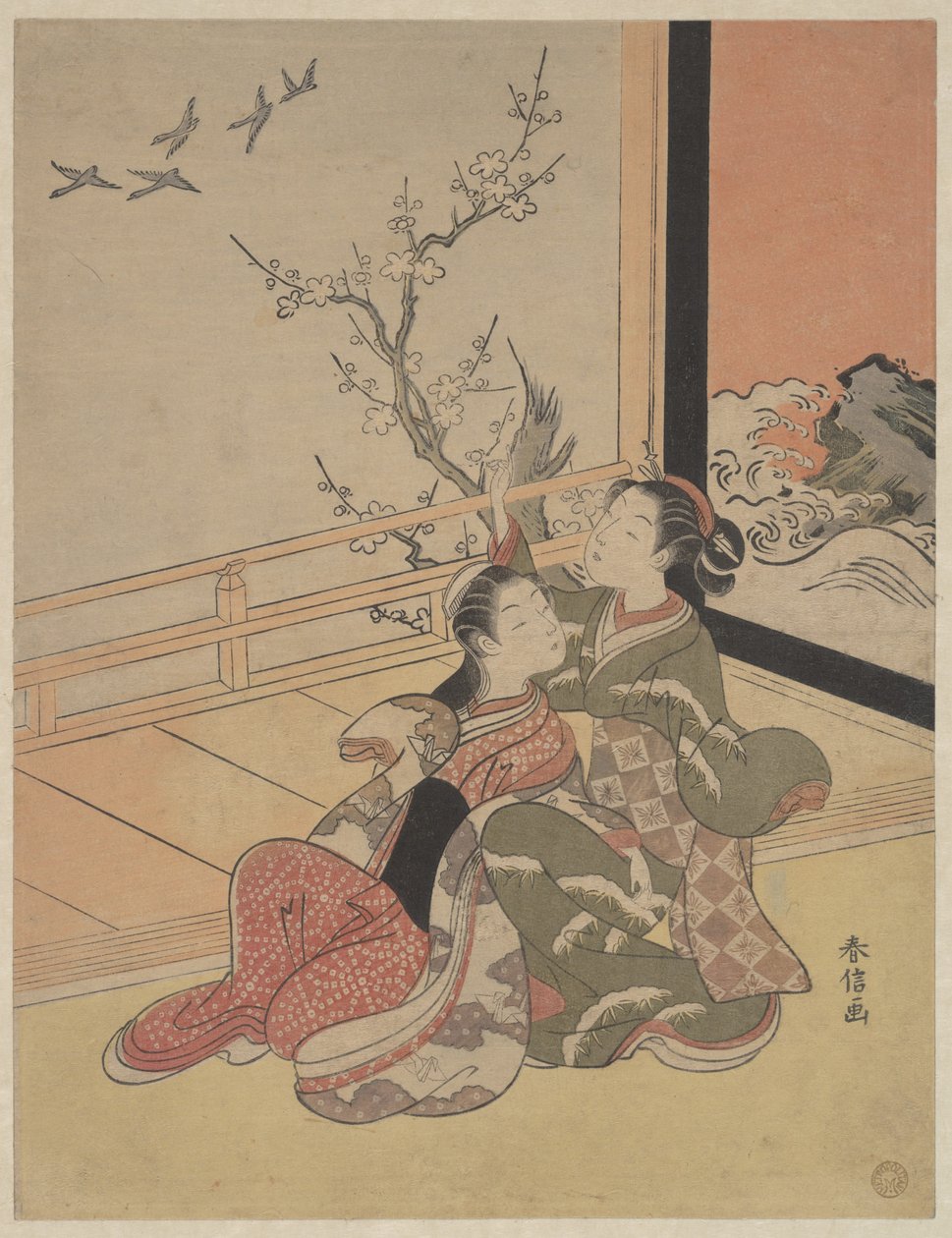 Vede-os voar de Suzuki Harunobu