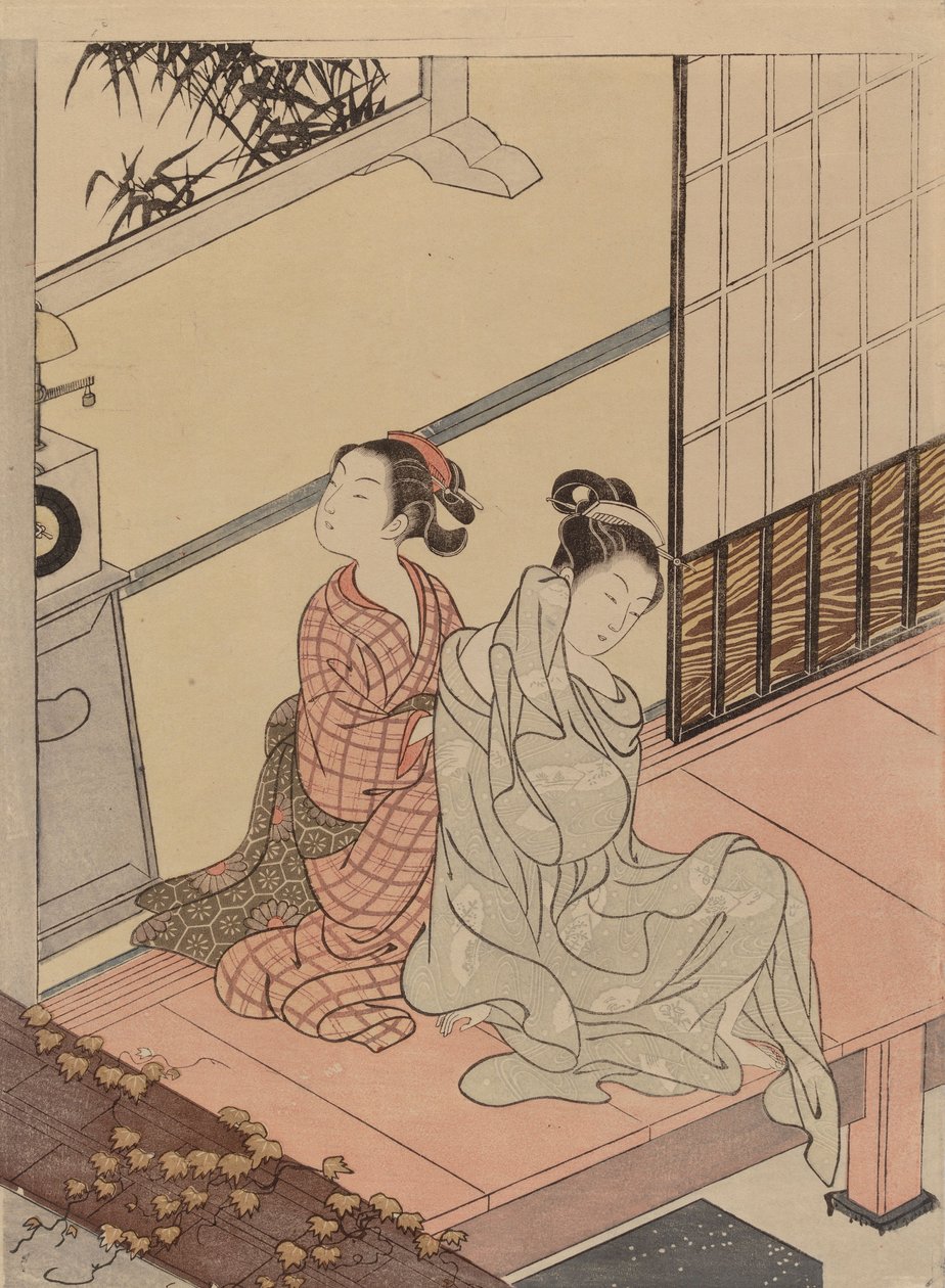 As horas do recolher obrigatório, da série Oito vistas de salão de Suzuki Harunobu
