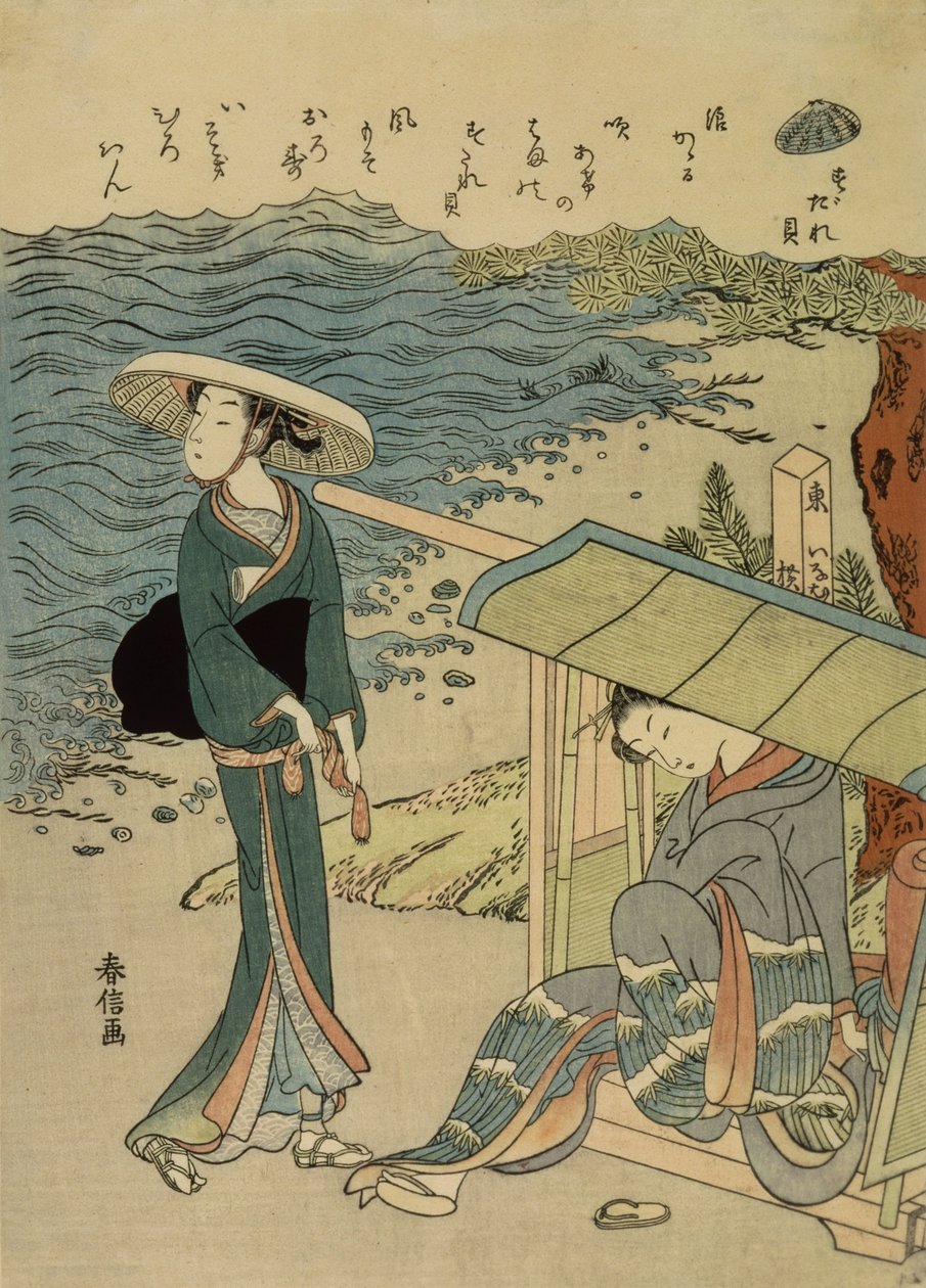 A amêijoa-cortina de Suzuki Harunobu