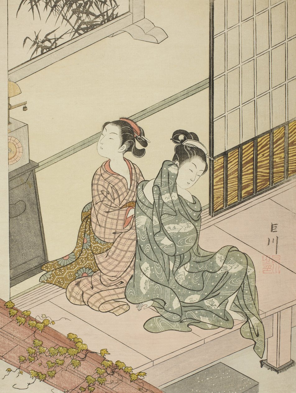O sino da noite do relógio de Suzuki Harunobu