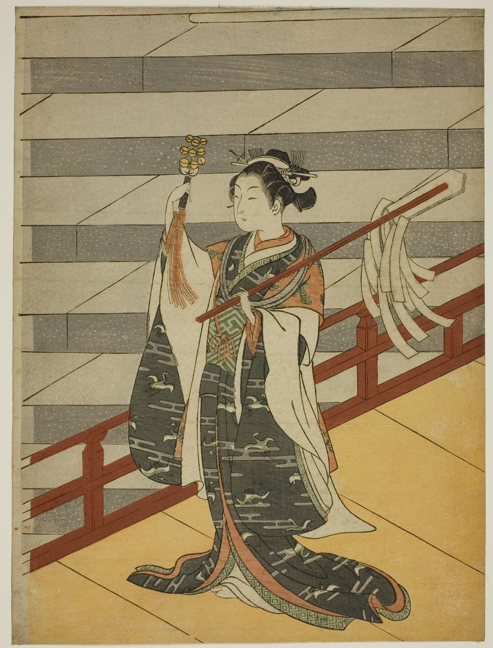 A dançarina Kagura de Suzuki Harunobu