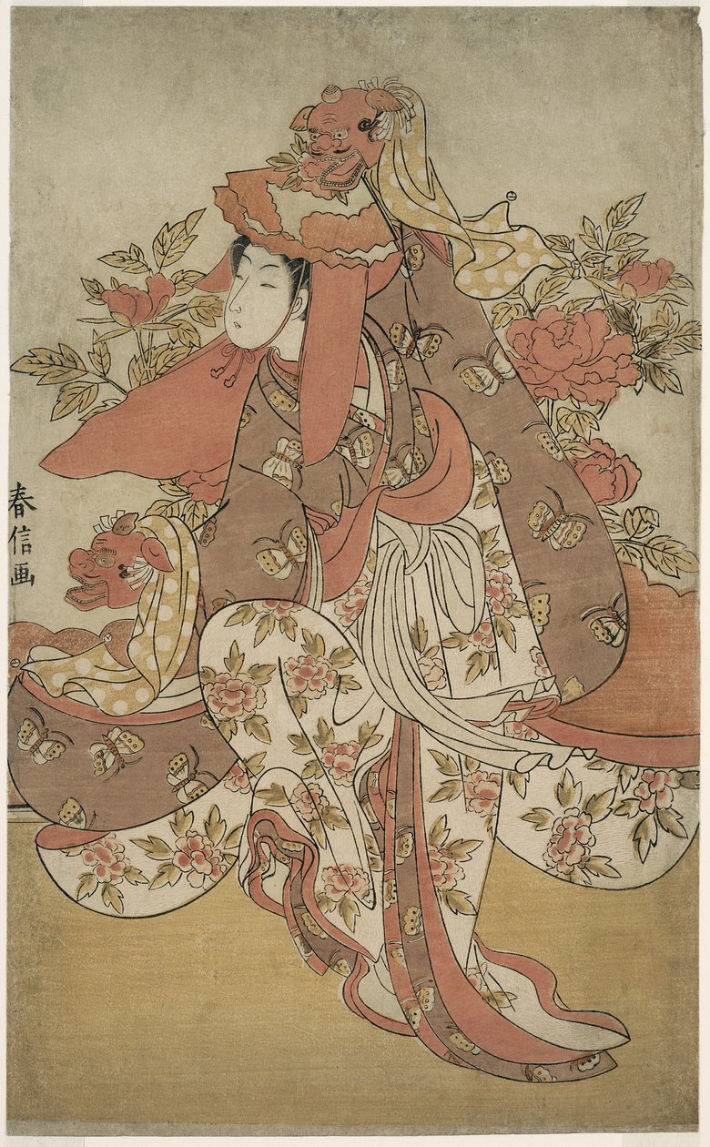 A Dança do Leão de Suzuki Harunobu