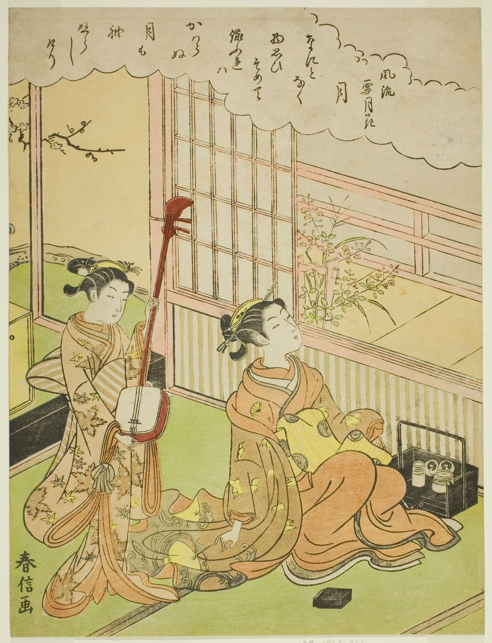 A Lua (Tsuki), da série "Cenas elegantes de neve, lua e flores (Furyu setsugekka)" de Suzuki Harunobu