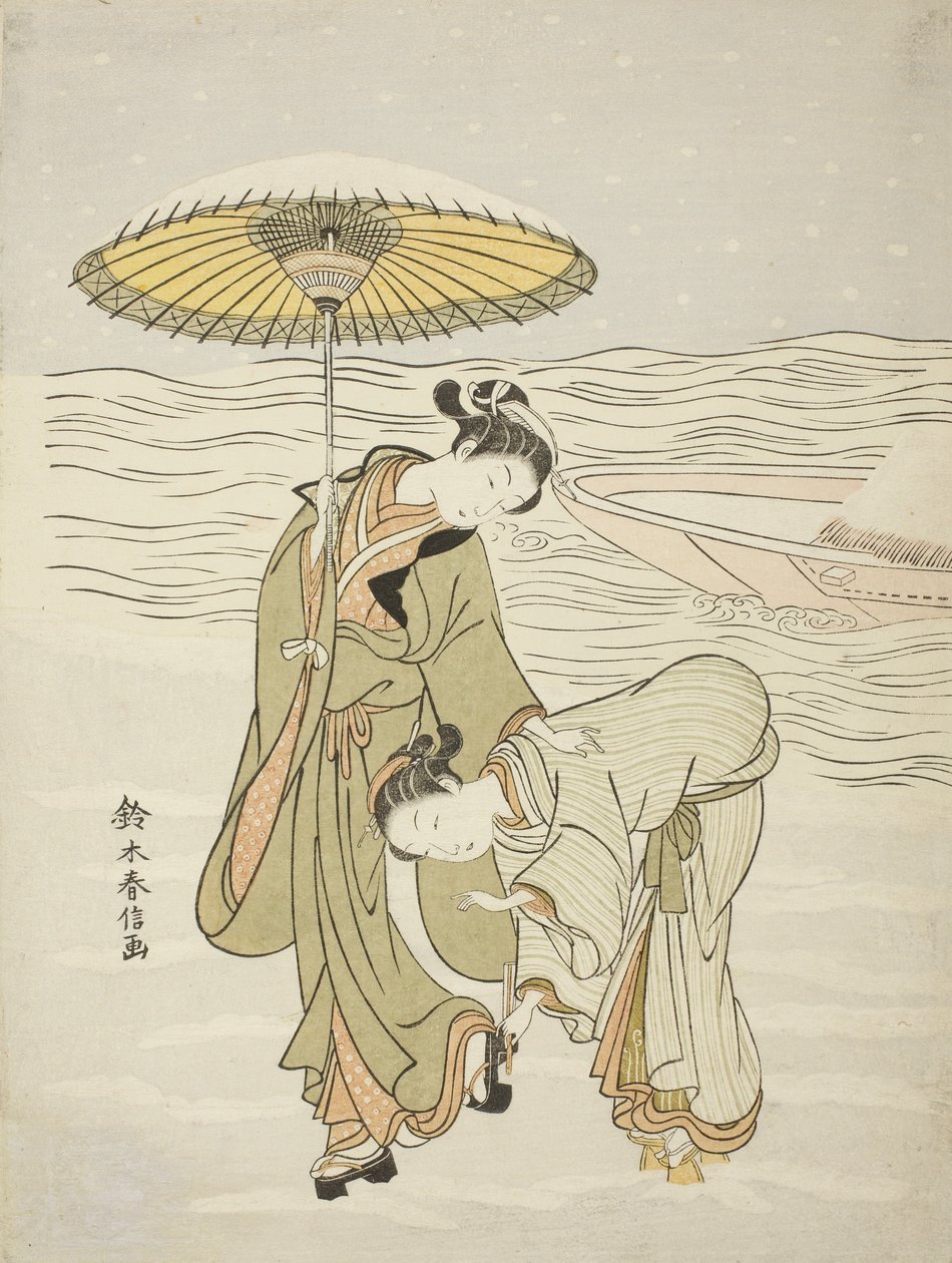 O Geta Entupido de Neve, c.1767-68 de Suzuki Harunobu