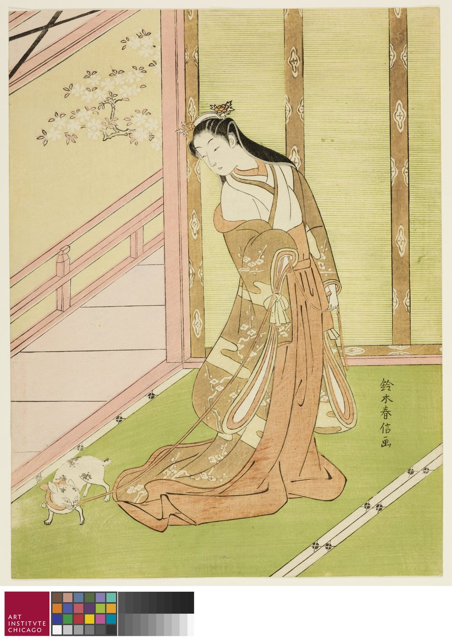 A Terceira Princesa e seu Gato de Estimação, c.1767 - 68 de Suzuki Harunobu