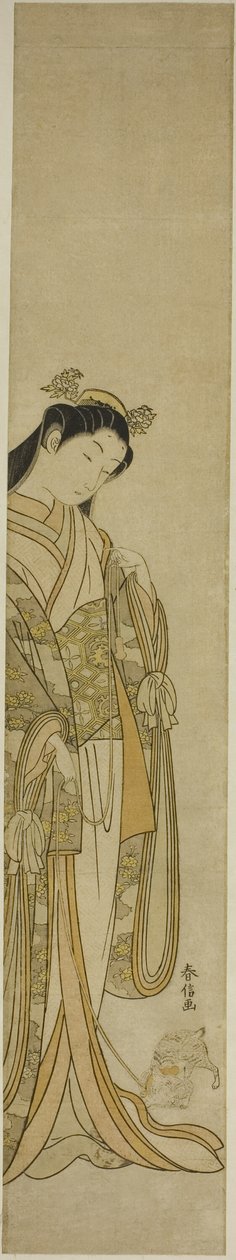 A terceira princesa e seu gatinho de estimação de Suzuki Harunobu