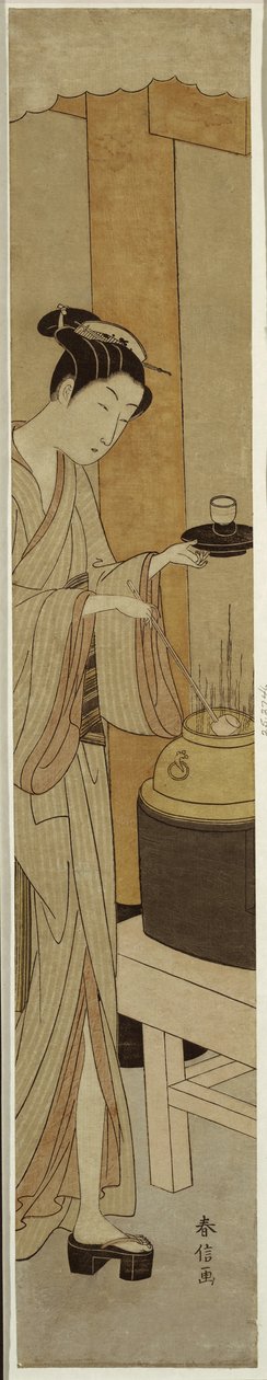 A garçonete Osen da casa de chá Kagiya, c.1769-70 de Suzuki Harunobu