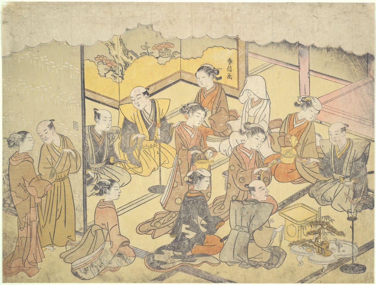 A taça de saqué nupcial: as cerimónias de casamento de Suzuki Harunobu