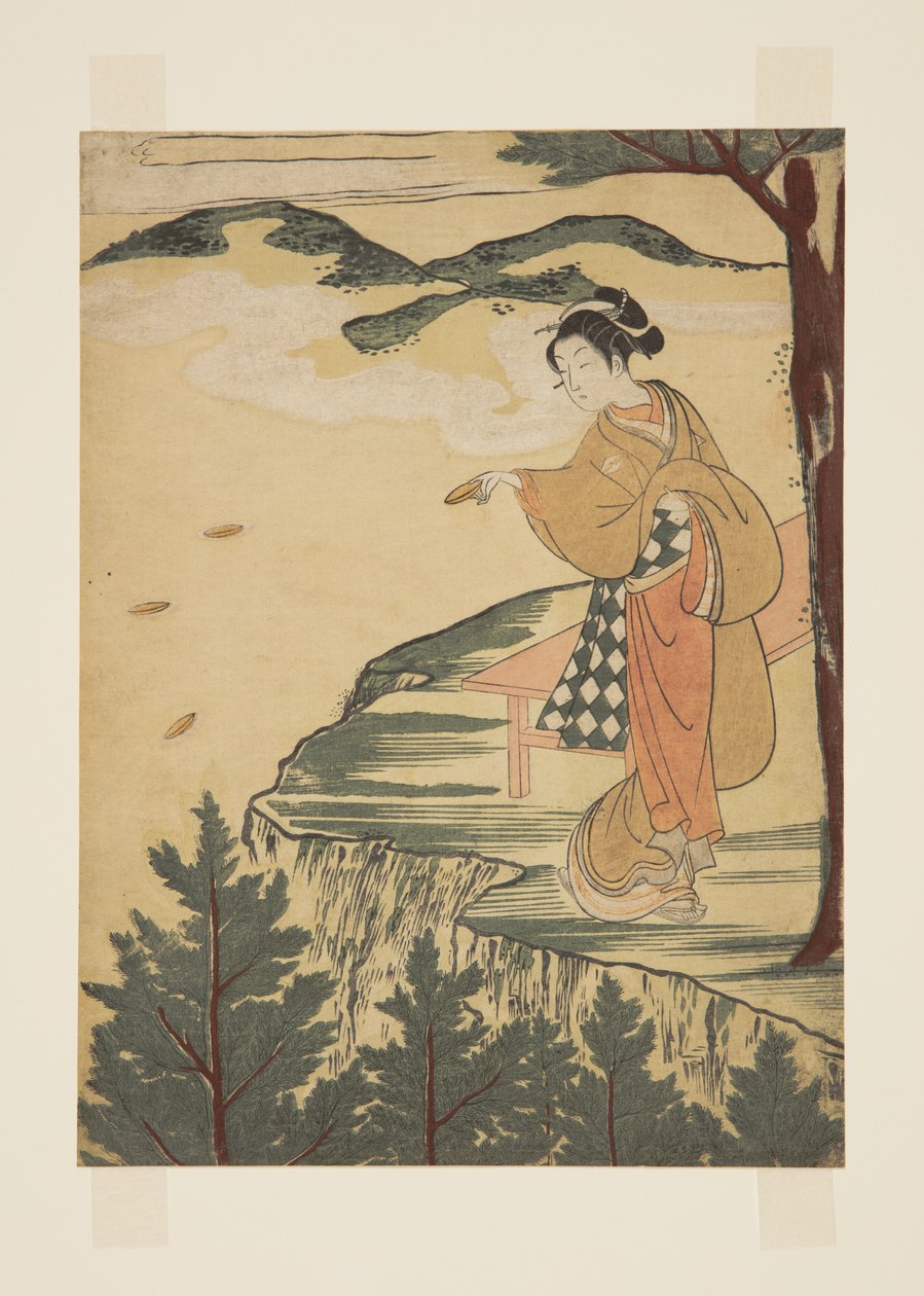 Jogando pratos de argila de Suzuki Harunobu