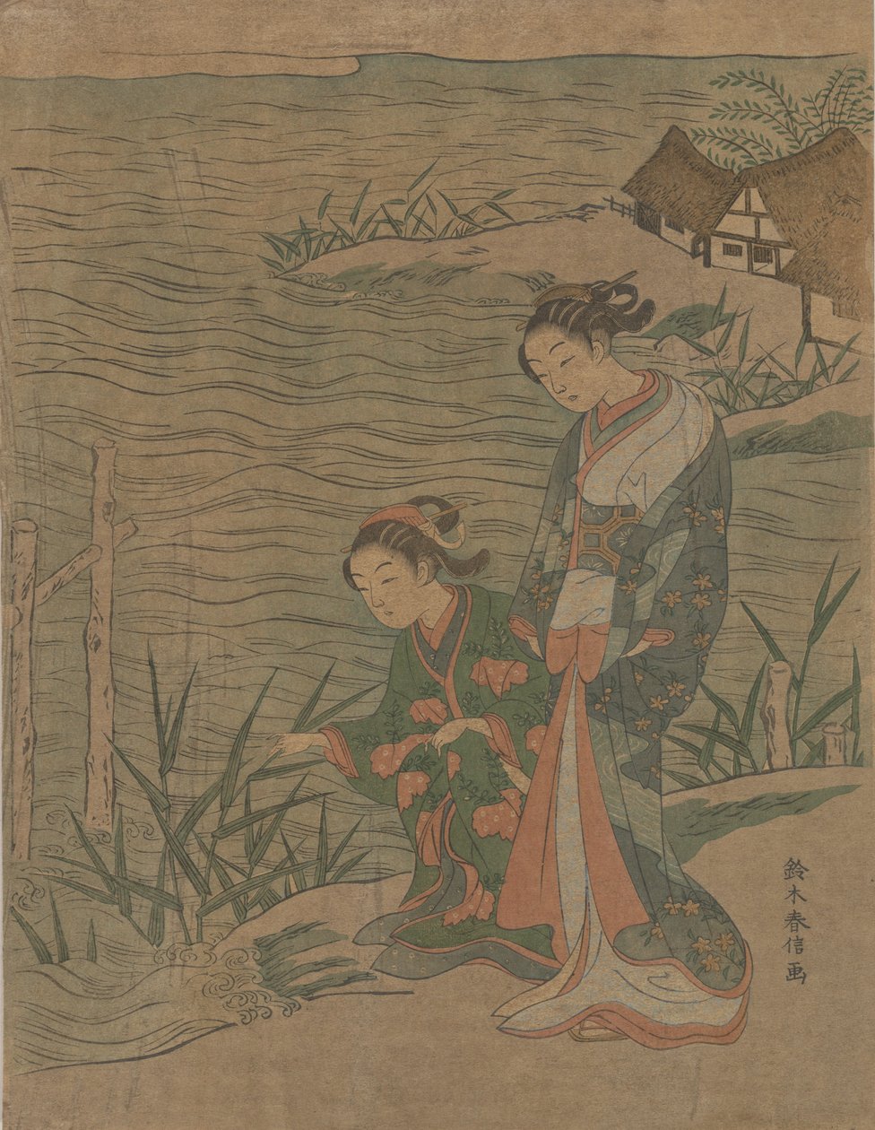Duas moças na costa, ca. 1768., c. 1768. de Suzuki Harunobu
