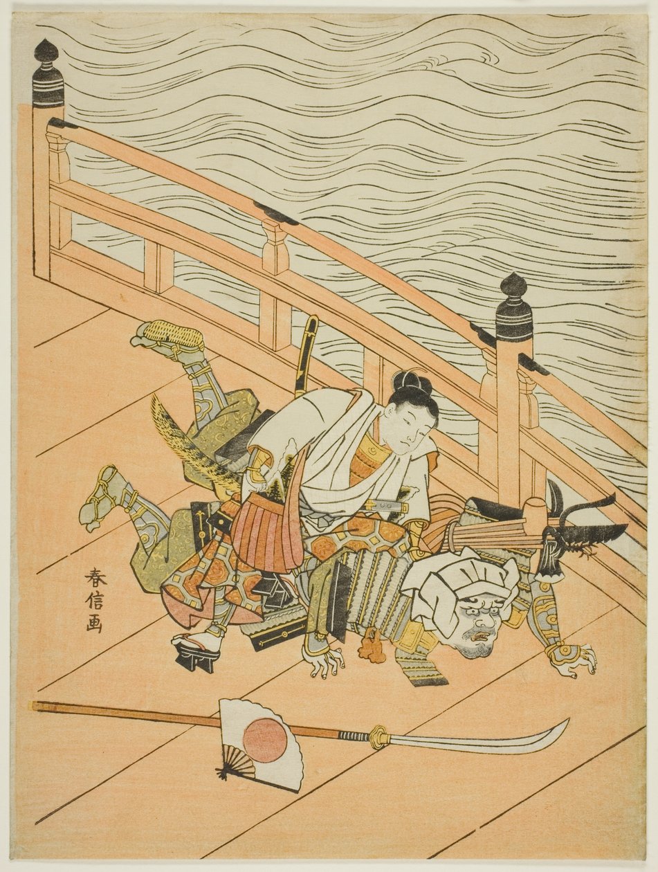 Ushiwakamaru Idea d Benkei Fighchin g Sound Ajuda mútua B razão de Suzuki Harunobu