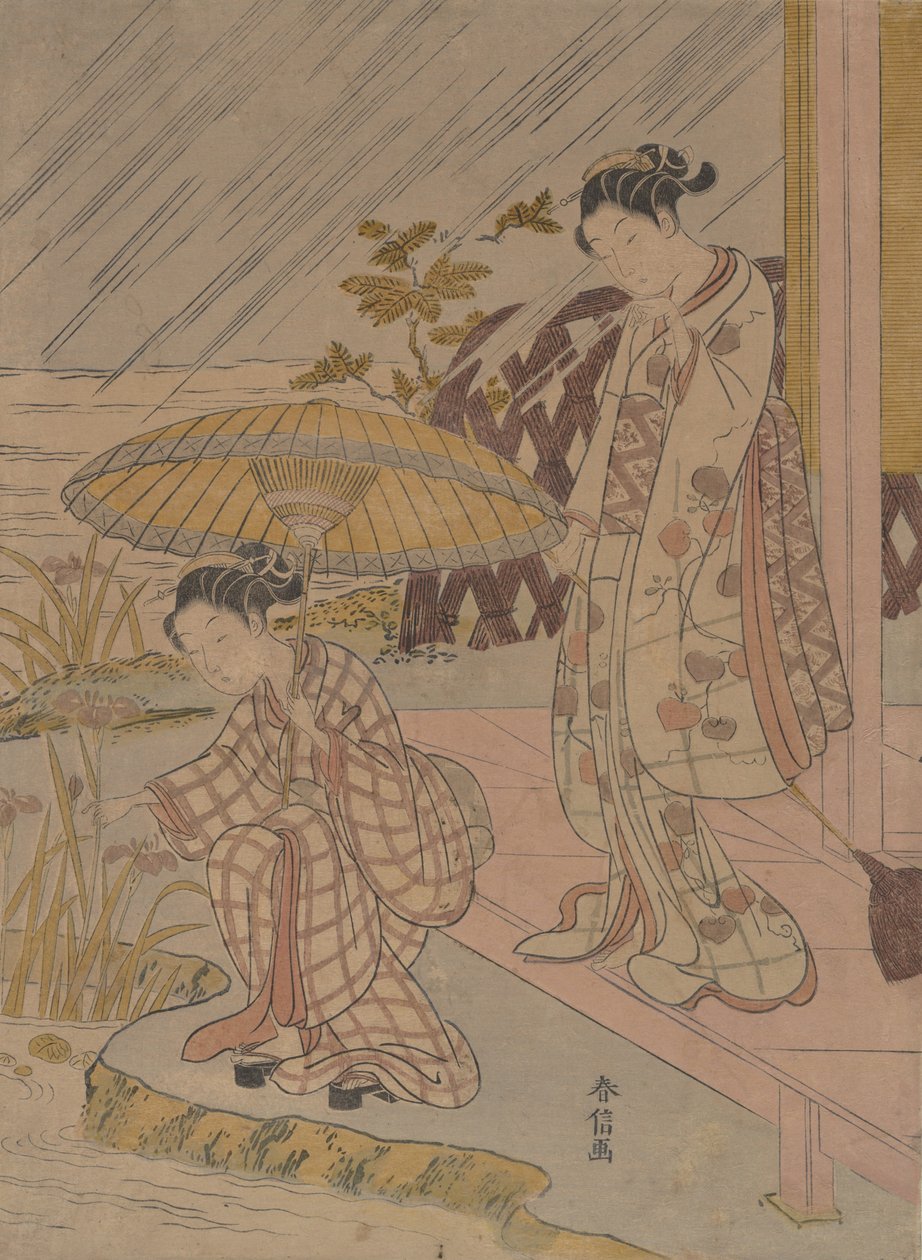 Vendo Iris na Chuva, 1764-70., 1764-70. de Suzuki Harunobu