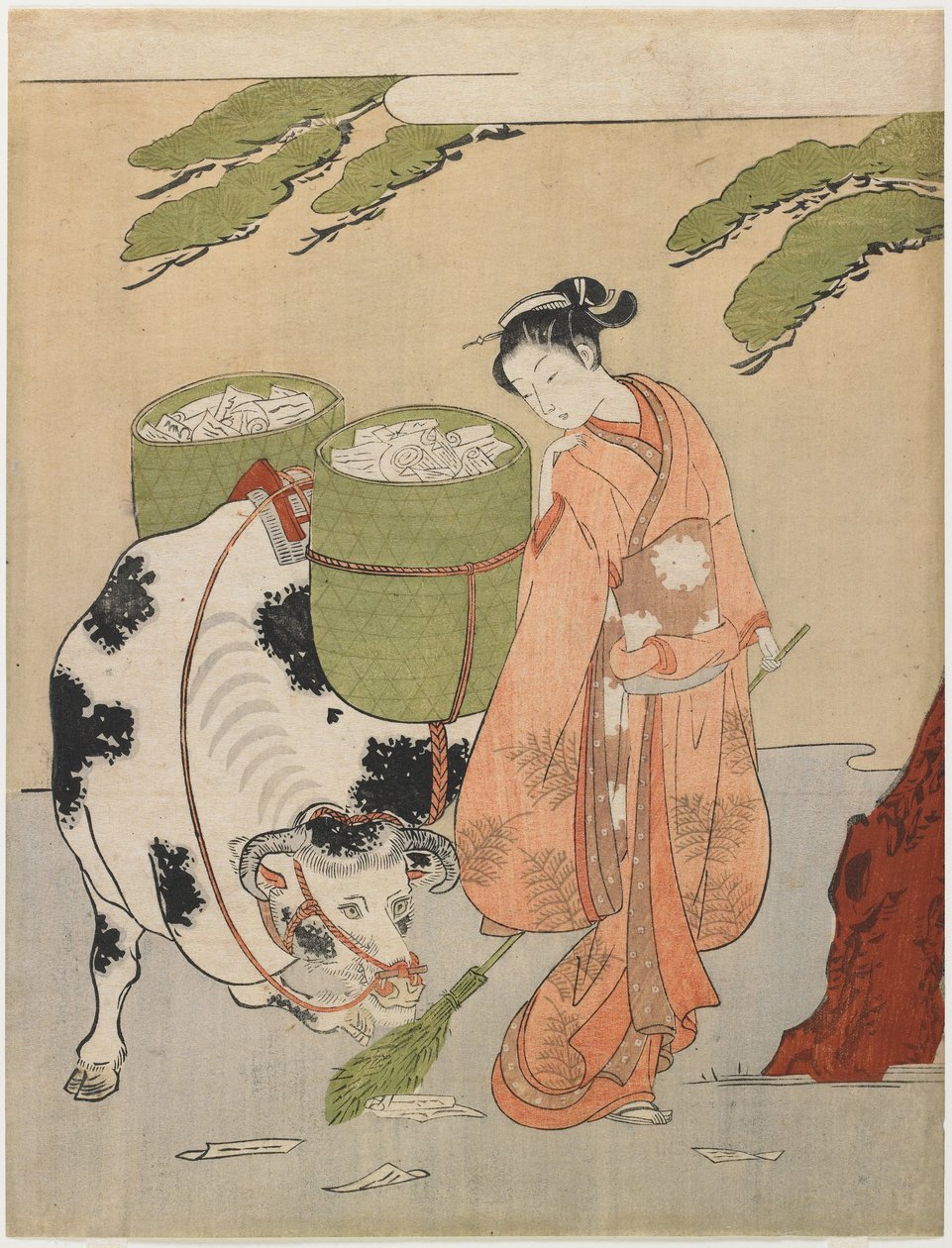 Paródia visual de um guardador de bois de Suzuki Harunobu
