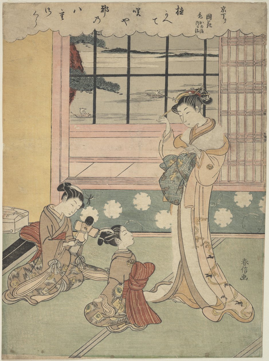 Janela aberta para o mar de Suzuki Harunobu