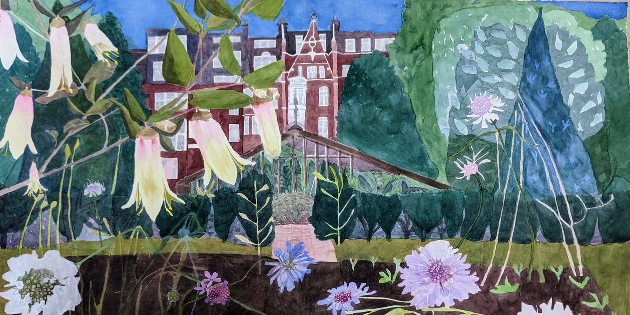 Um Jardim Mágico, 2021 (aguarela sobre papel) de Suzy Fasht