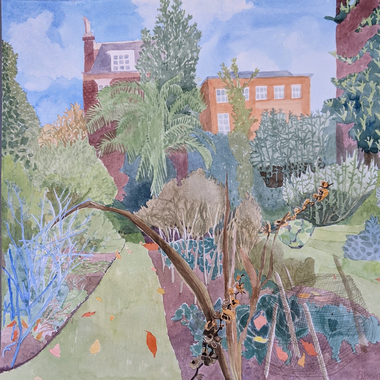 Chelsea Physic Garden, 2020 (aguarela sobre papel) de Suzy Fasht