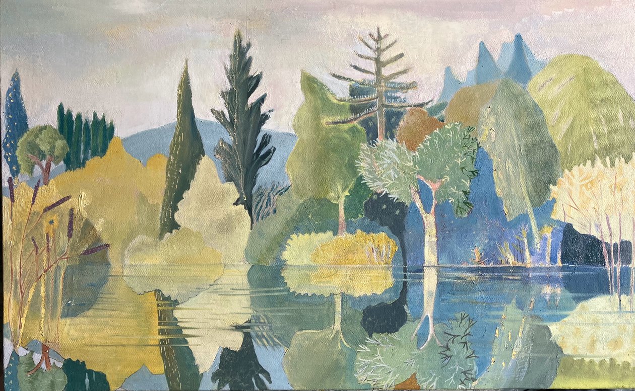 O Lago Silencioso, 2024 (óleo sobre tela) de Suzy Fasht
