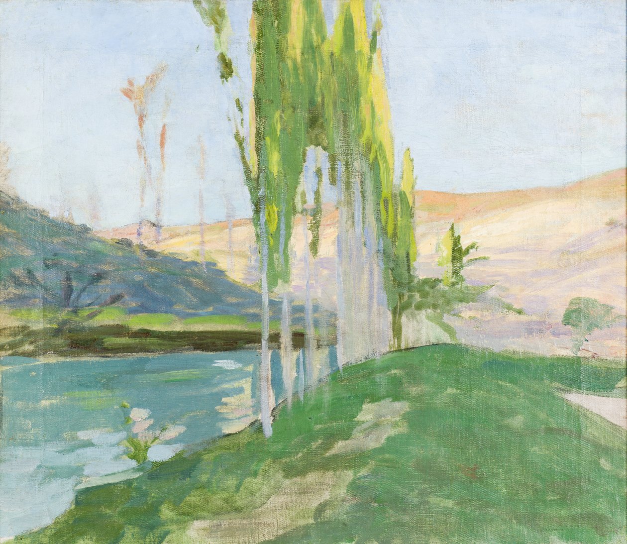 Choupos, crescendo, perto, um, watercourse de Sven Richard Bergh