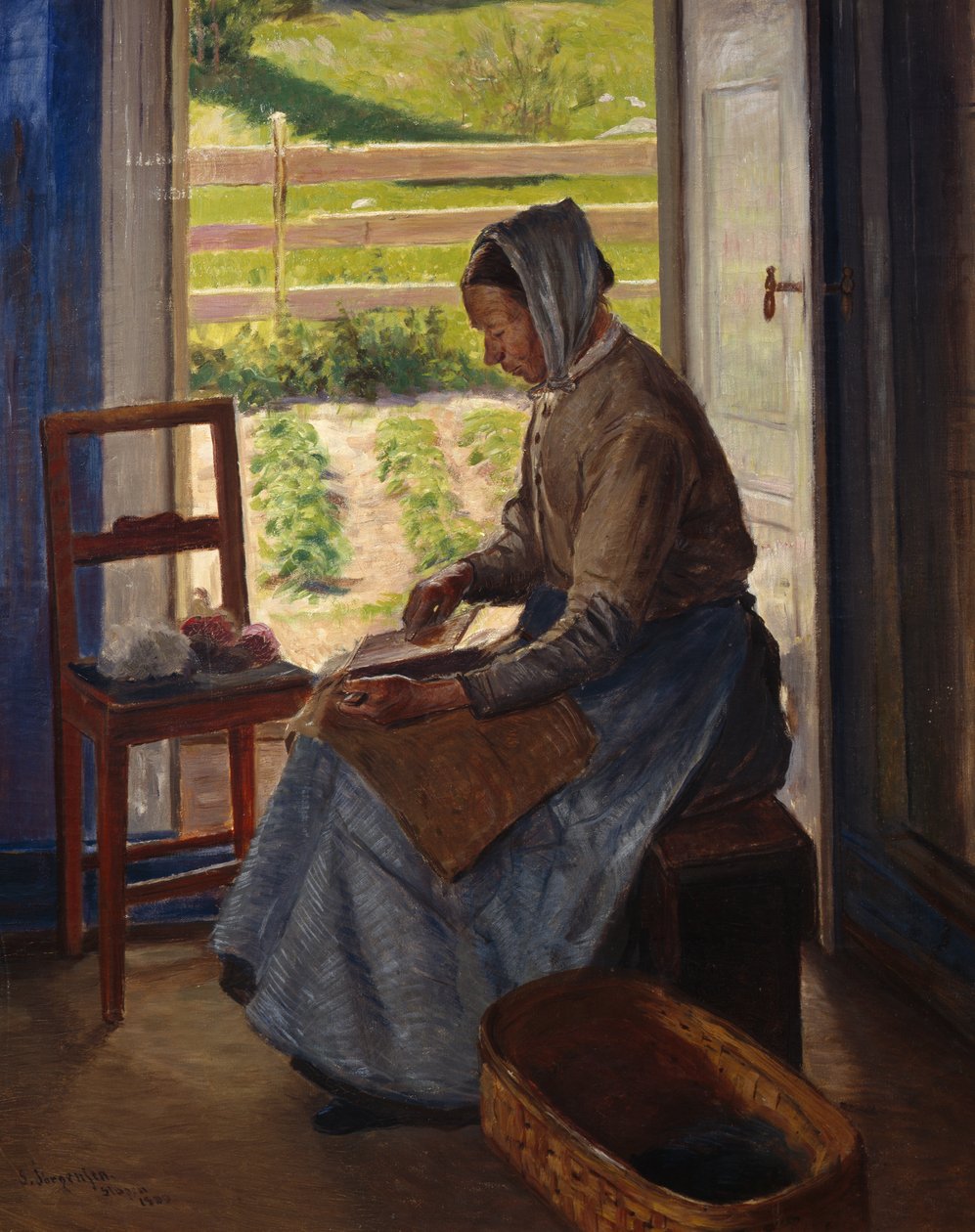 Cartão de Mulher (óleo sobre tela) de Sven Jorgensen