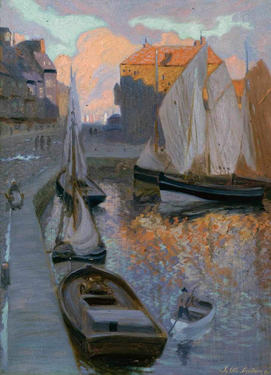 O porto de Honfleur de Sven Otto Lindstrom