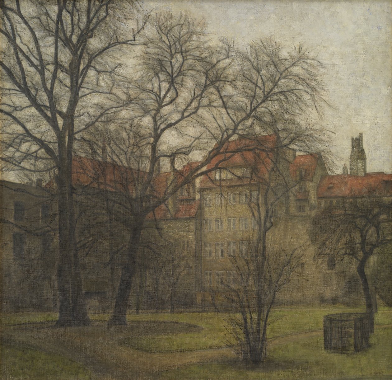 O Jardim do Palácio do Príncipe, Copenhaga de Svend Hammershøi