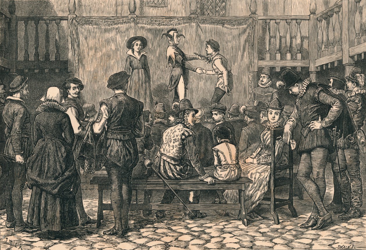 Uma peça em um estaleiro de Londres, na época da rainha Elizabeth, c1873. de Swain