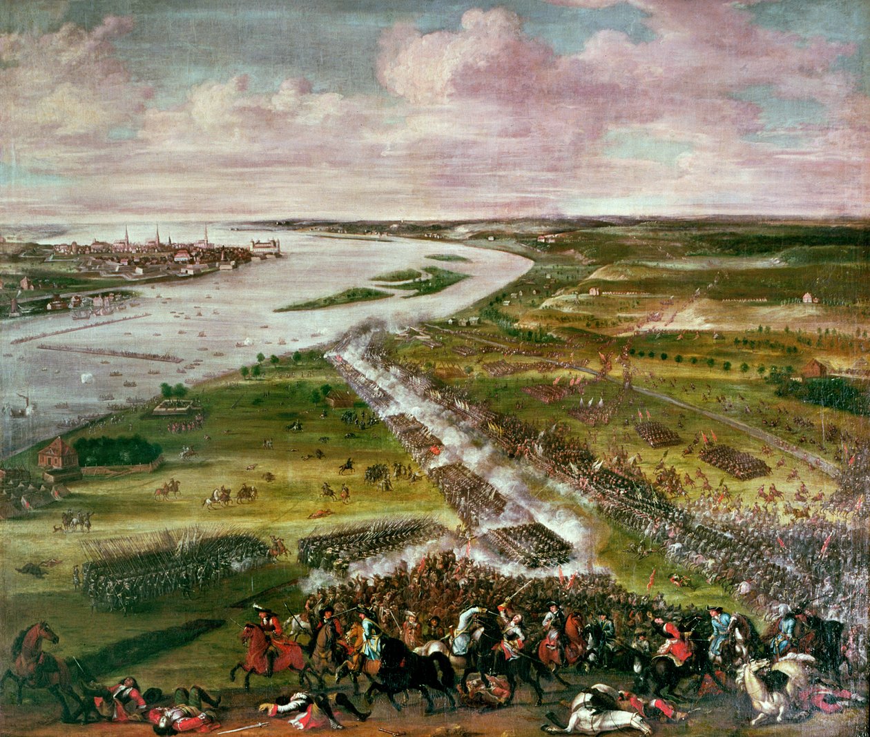 Batalha pela travessia da Dvina, 1701 de Swedish School
