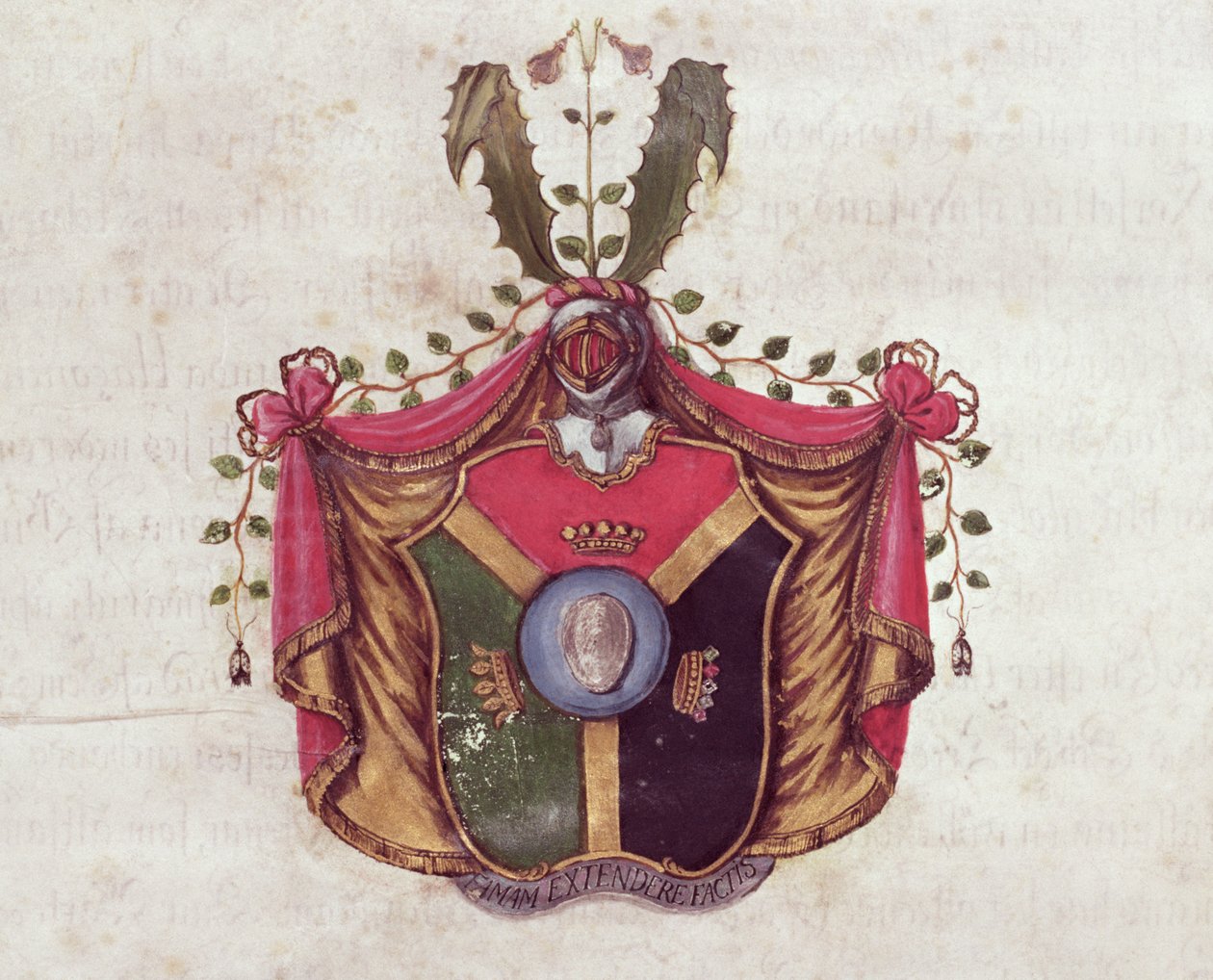 Brasão da família Linnaeus (guache e wc no papel) de Swedish School
