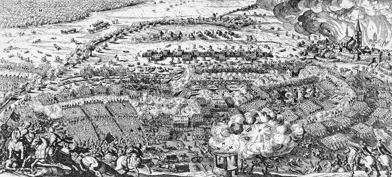A vitória sueca na Batalha de Lutzen, 1632 de Swedish School