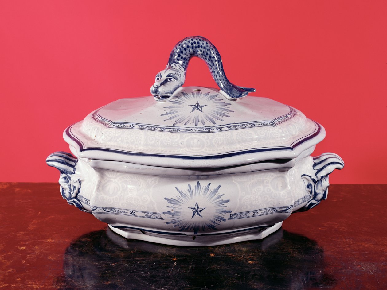 Prato de legumes pertencente a Carl Linnaeus (1707-78) (cerâmica) de Swedish School