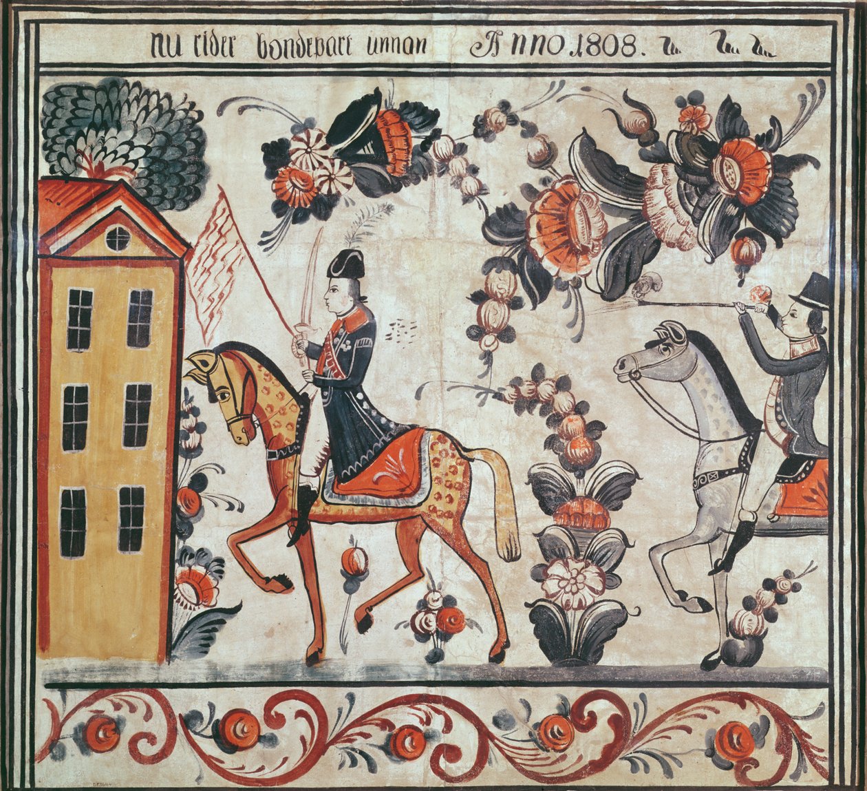 O vôo de Napoleão, 1808 (wc no papel) de Swedish School