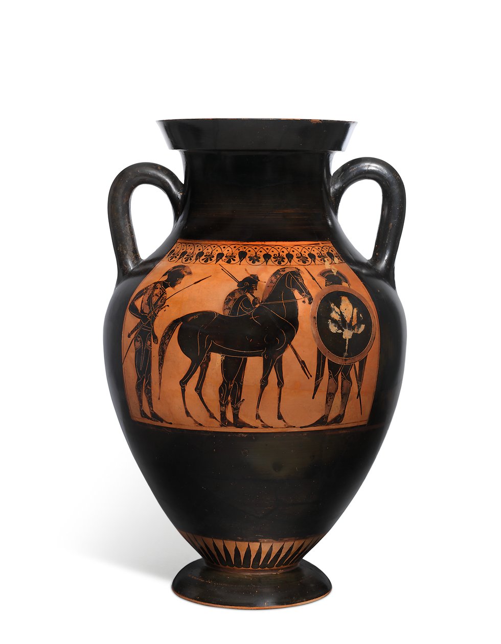 ânfora negra no sótão, c.540-520 BC (cerâmica pintada) de Swing Painter (attr.to)