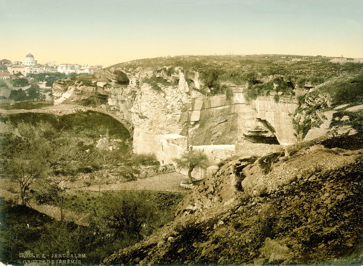 Gruta de Jeremiah, Jerusalem, c.1880-1900 (photochrom) de Swiss Photographer