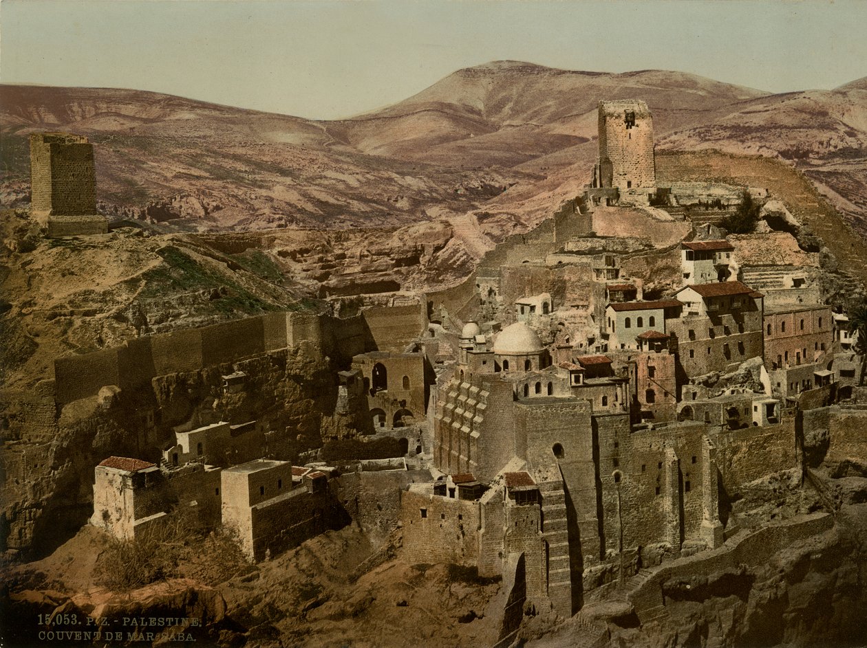 Mosteiro de Mar Saba, c.1880-1900 (photochrom) de Swiss Photographer