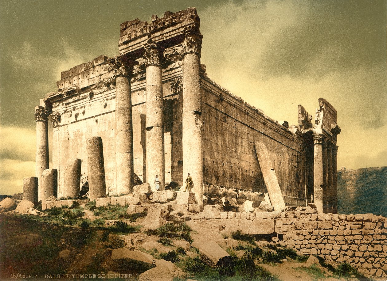 Templo de Baco, Baalbek, c.1880-1900 (photochrom) de Swiss Photographer